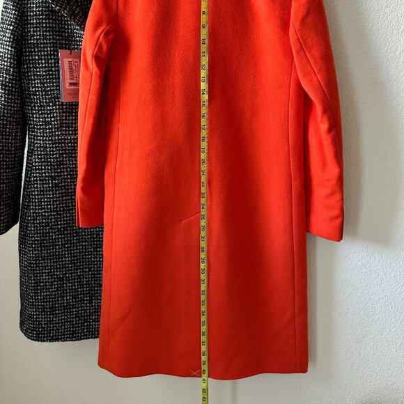 J. Crew Orange Double-breasted Topcoat Coat Size 2 - Picture 7 of 14